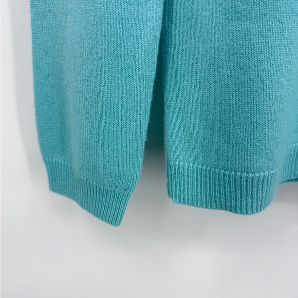 Talbots Pure Cashmere Crewneck Sweater Aqua Size Petite S - Picture 4 of 8
